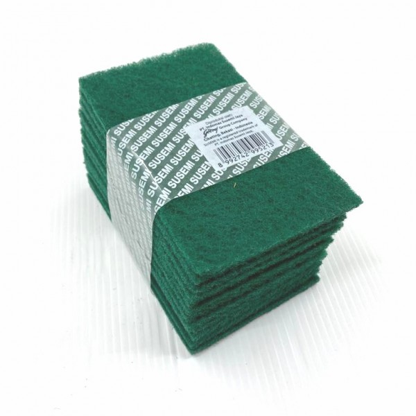 Sabut Sikat Hijau Cuci Piring Panci SUSEMI Busa / Sponge isi 12 pcs