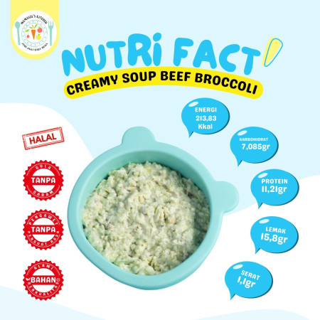 CREAMY SOUP BEEF BROCCOLI (CATERING MAKANAN BAYI MPASI FROZEN)