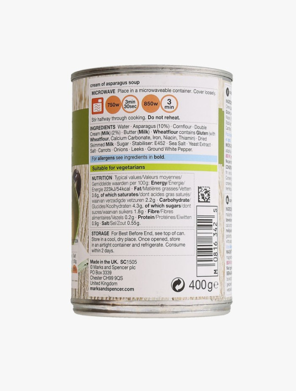 Makanan Instan Kaleng - Cream of Asparagus Soup - 400 gram