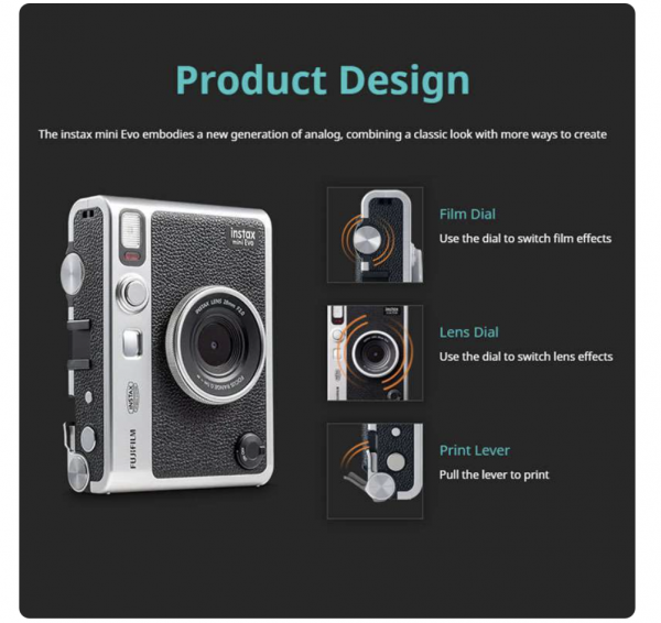 Fujifilm Instax Mini Evo Fuji Instant Camera Mini Evo GARANSI RESMI