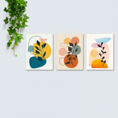 Hiasan Dinding Pajangan Dekorasi Interior Ruangan ABSTRACK FLOWERS