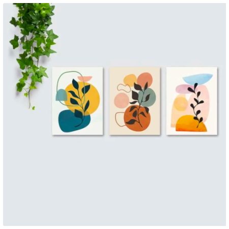 Hiasan Dinding Pajangan Dekorasi Interior Ruangan ABSTRACK FLOWERS