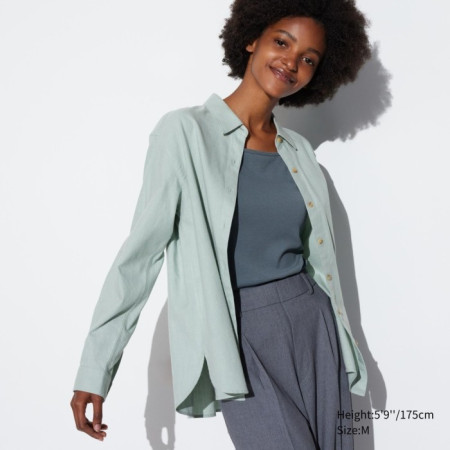 Uniqlo Kemeja Brushed Lembut Lengan Panjang