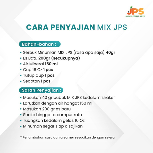 Powder Drink JPS Bubuk Minuman Rasa FRESH GREEN TEA MIX 1Kg