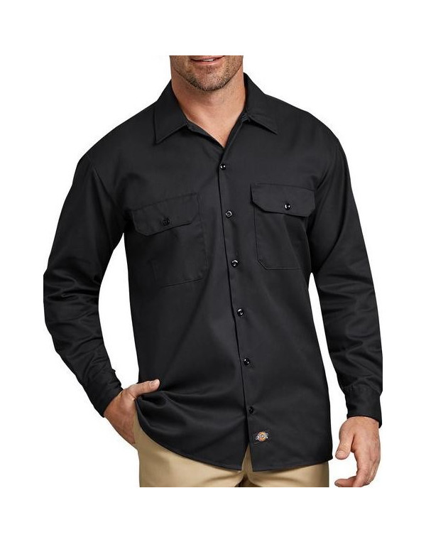 Dickies 574 Long Sleeve Work Shirt Original - Hitam