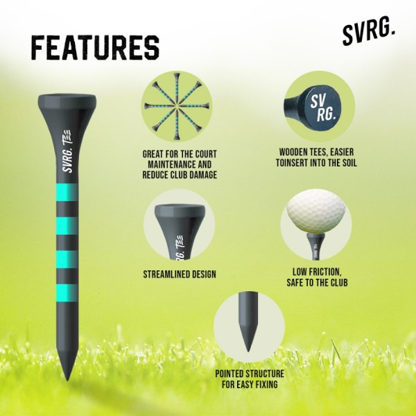 Bamboo Tee Golf - Premium Tee Golf 7cm & 4,2cm - 4,2 cm