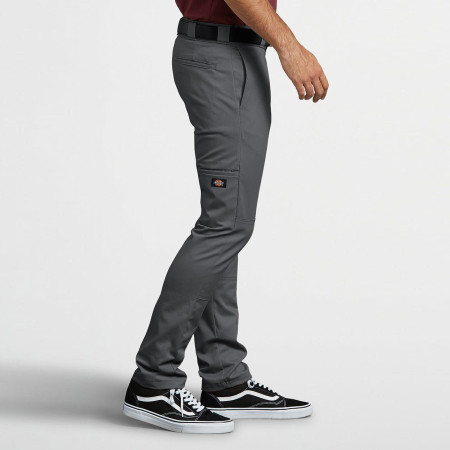 DICKIES-WP811 Skinny Fit Straight Double Knee-Charcoal