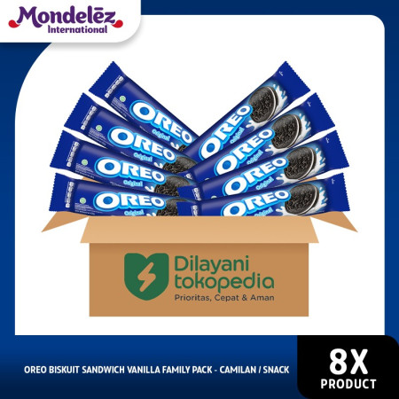 Oreo Biskuit Sandwich Vanilla Family Pack - Camilan / Snack