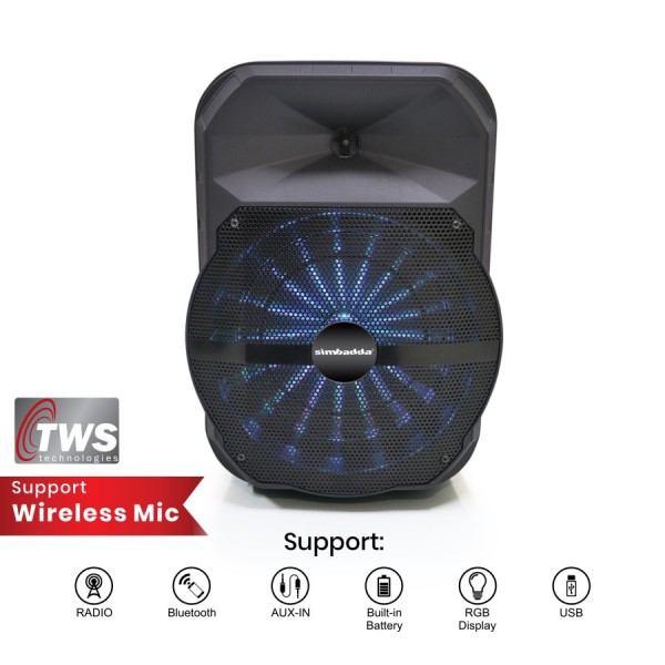SPEAKER KARAOKE BLUETOOTH SIMBADDA CST 808N BONUS 2 MICS + TWS