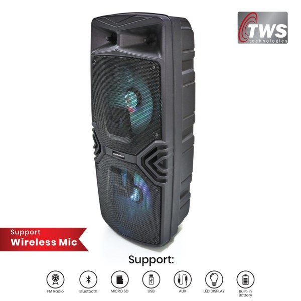 SPEAKER KARAOKE BLUETOOTH SIMBADDA CST 28N BONUS 2 MIC (WIRELESS AND C