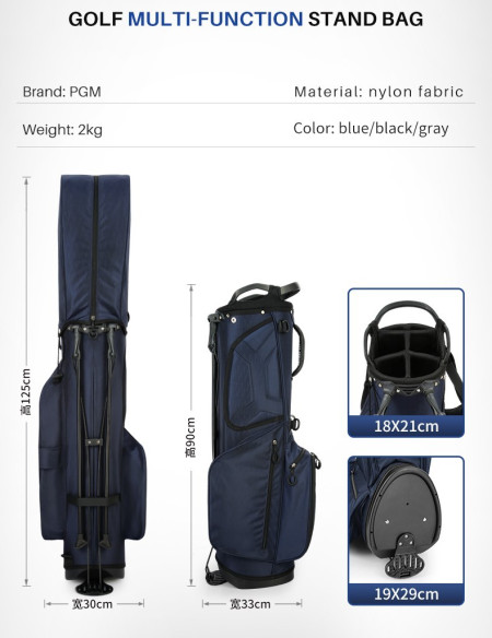 Tas Golf Stand Bag Waterproof golf Bag Club Original PGM - Hitam