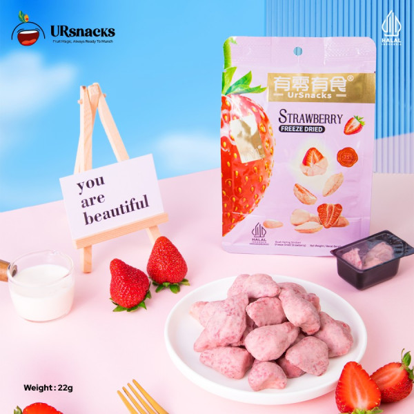 Freeze Dried Strawberry - Snack Keripik Buah Strawberry Sehat HALAL