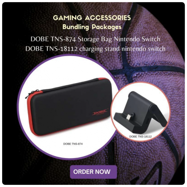 Paket bundling Gaming DOBE TNS-874 Storage Bag DOBE TNS-18112 charging stand nintendo switch