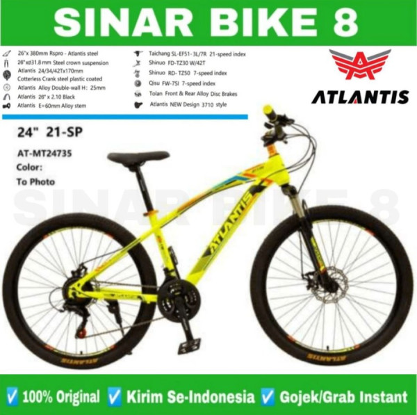 Sepeda Gunung MTB ATLANTIS 735 ,760 Disc Brake 24