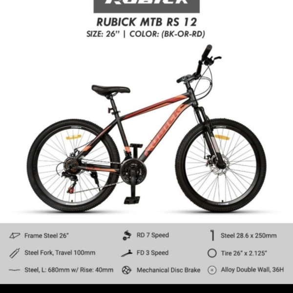 Sepeda Gunung MTB 26 Inch Rubick MTB RS 11 New 21 speed