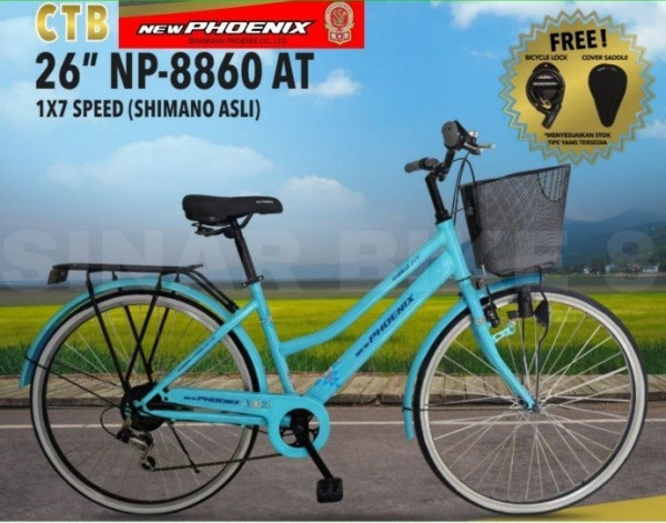 Sepeda Keranjang Dewasa Phoenix NP-8860 Ukuran 26 Inch 7 Speed Shimano