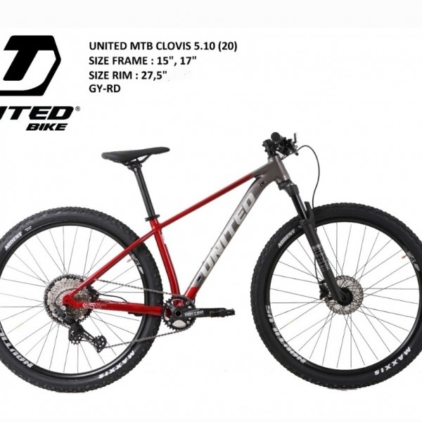 Sepeda MTB UNITED Clovis 5.10 - greyblack, M