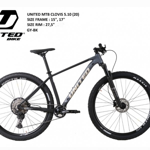 Sepeda MTB UNITED Clovis 5.10 - greyblack, M