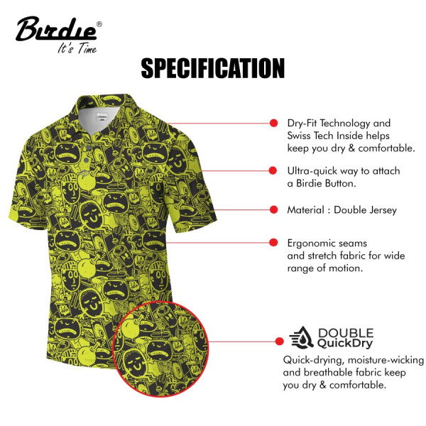 Polo Shirt Golf Polyester Dry Fit CoolMax Birdie FS76