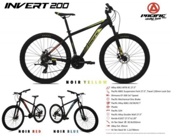 Mtb Pacific Invert 200 Alloy 21 Speed Disc 27.5 inch