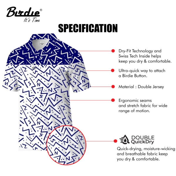 Baju Polo Shirt Golf Polyester Dry Fit CoolMax Birdie