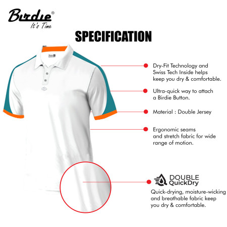 Baju Polo Shirt Golf Polyester Drifit CoolMax Birdie