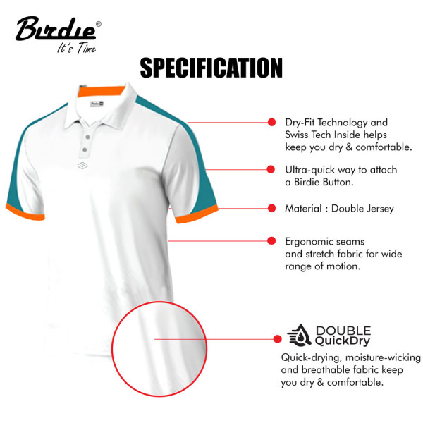 Baju Polo Shirt Golf Polyester Drifit CoolMax Birdie