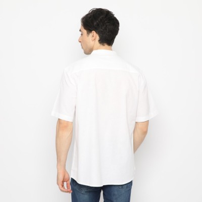 FICHINO Kemeja Pria Basic Polos Pendek Putih