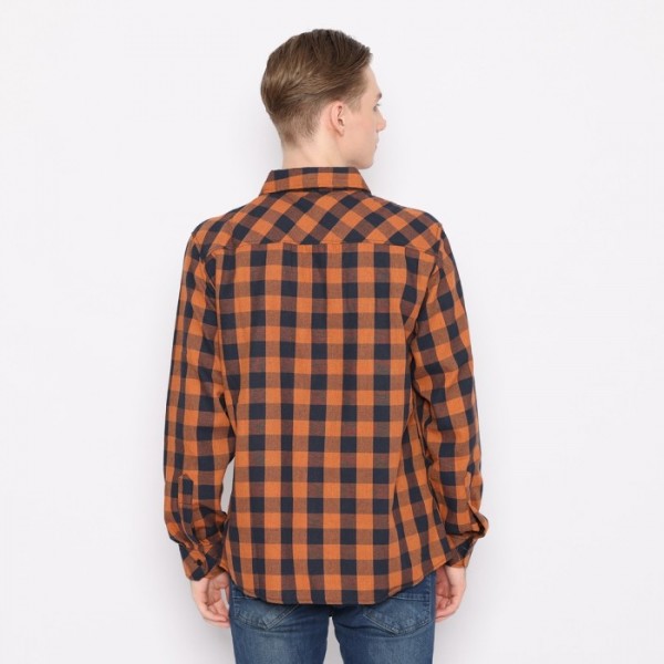FICHINO Kemeja Flannel Montemery Brown