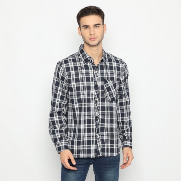 FICHINO Kemeja Flannel Baragas White