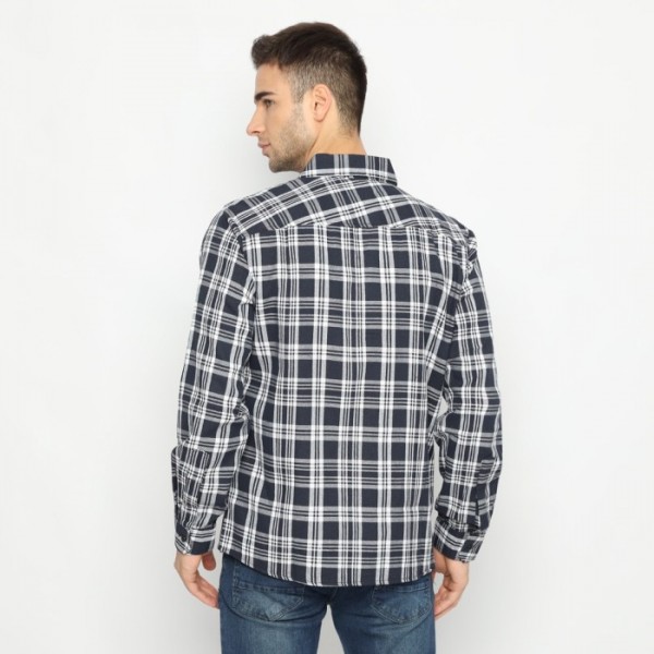 FICHINO Kemeja Flannel Baragas White