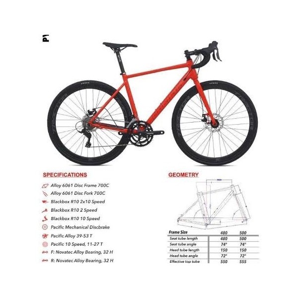Road bike Pacific Tractor 7.0 2x10 Speed garansi 5 tahun