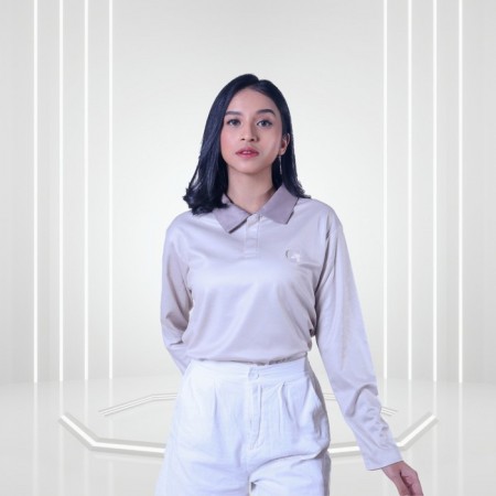 Women Long Sleeve Polo Shirt Wormhole