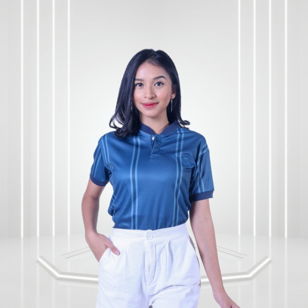 Women Premium Stripe Polo Shirt Wormhole