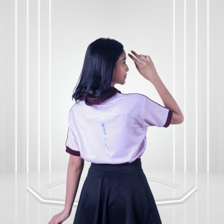 Women Fluid Polo Shirt Wormhole - Rosewood