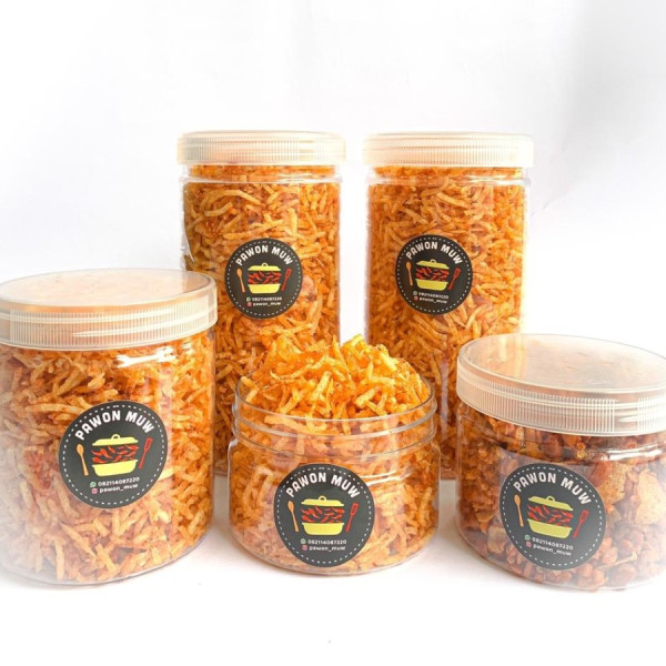 Keripik kering kentang mustofa toples - pedas manis, 600ml