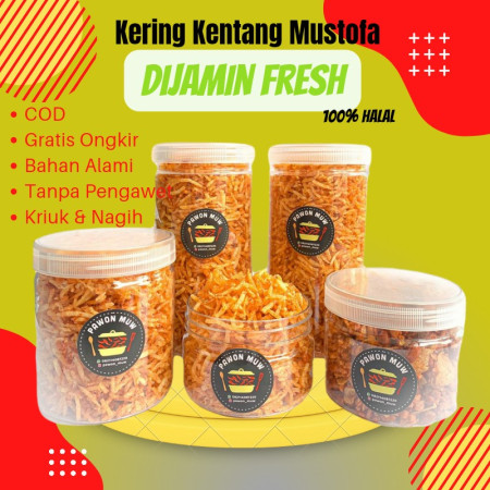 Keripik kering kentang mustofa toples - pedas manis, 600ml