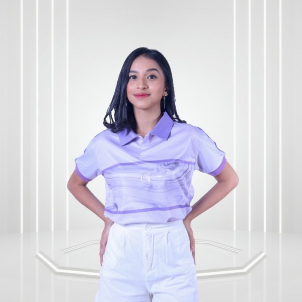 Women Fluid Polo Shirt Wormhole - Lavender
