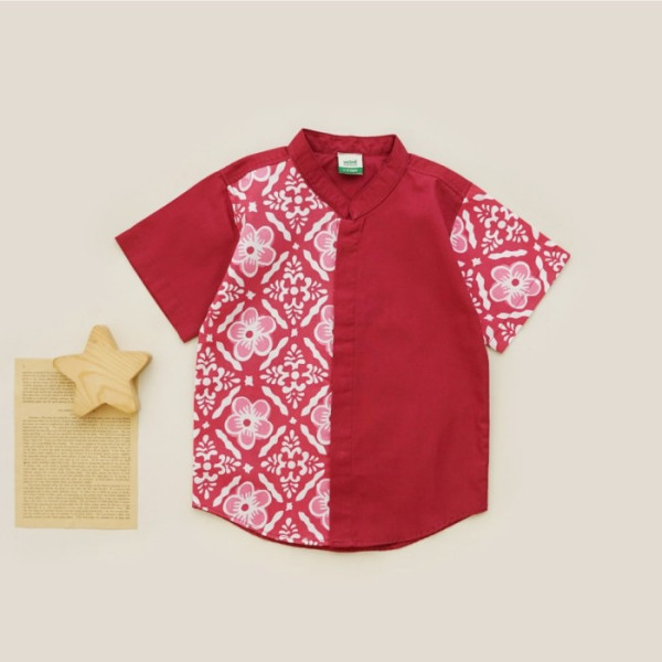 Minicottons Kemeja Batik Anak Kemeja Koko Anak 1-12 Tahun - Red, 5-6 Tahun