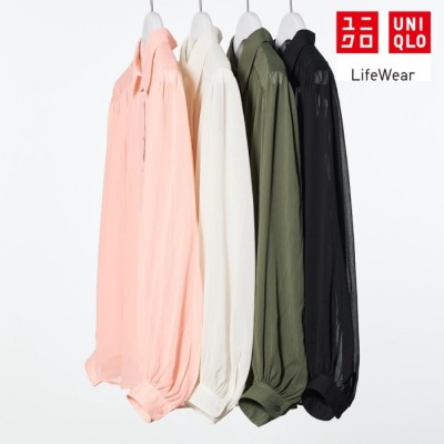 Uniqlo Blus Volume Tipis Lengan Panjang