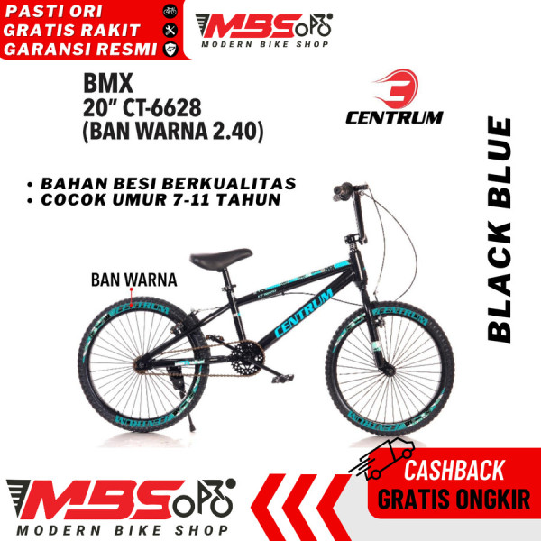 Sepeda ANAK BMX 20 INCH Centrum CT 6628-1 Ban 2.40 Murah by Pacific bi - BLACK BLUE