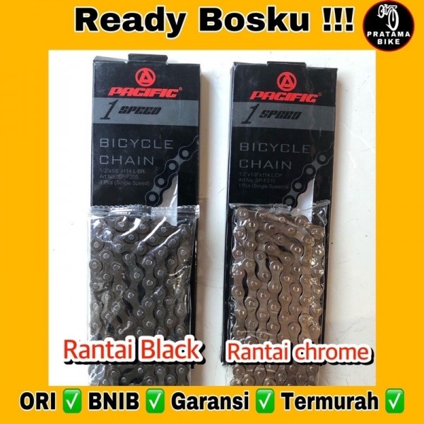 Rantai Rante Black HITAM Sepeda BMX CTB 1 Single Speed Pacific 114