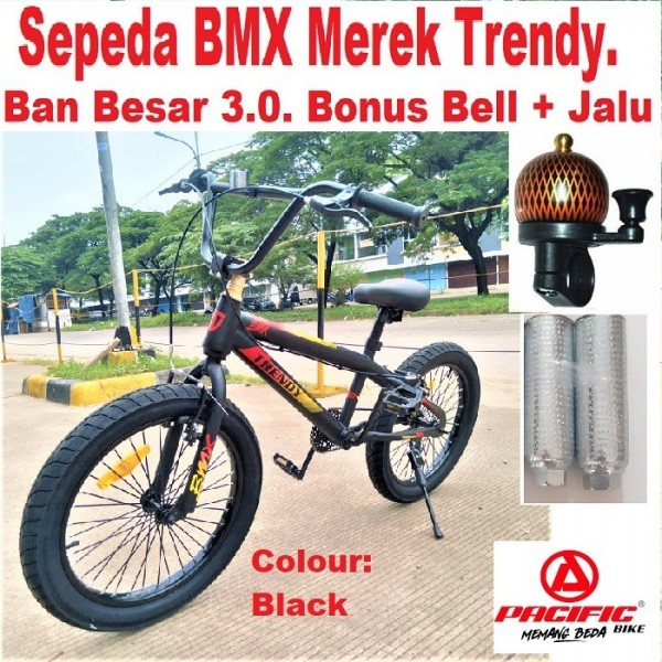 OJOL Sepeda Anak BMX 20 Inch Pacific CLARION CL 9920 KT 3.0 Ban Jumbo - trendyblack