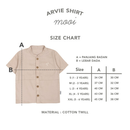 Mooi Kemeja Anak Laki-laki Arvie Shirt - KHAKI, SIZE XXL