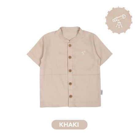 Mooi Kemeja Anak Laki-laki Arvie Shirt - KHAKI, SIZE XXL