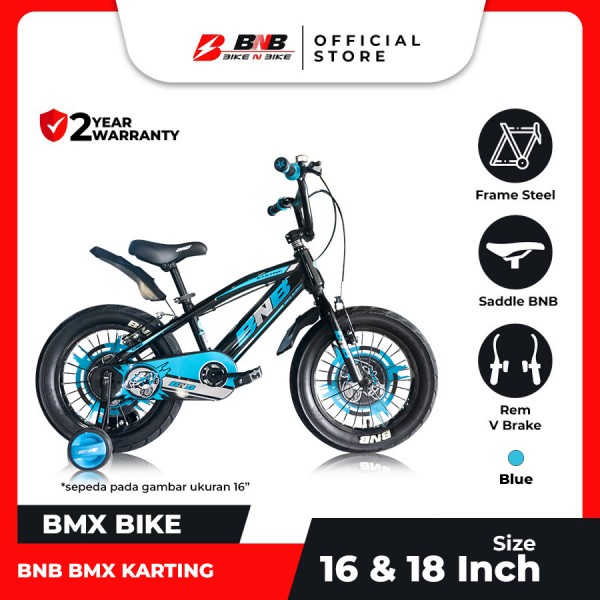 Sepeda Anak BNB Bmx Karting Ukuran 16 & 18 Inch - New Arrival! - 16 Silver