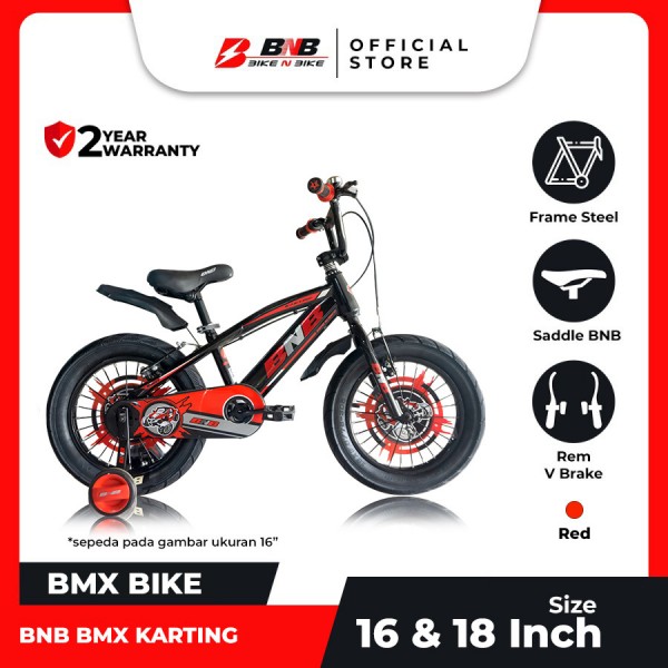 Sepeda Anak BNB Bmx Karting Ukuran 16 & 18 Inch - New Arrival! - 16 Silver