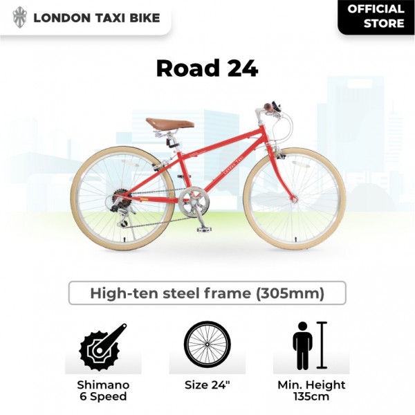 Sepeda London Taxi Road Bike 24 inch - Red