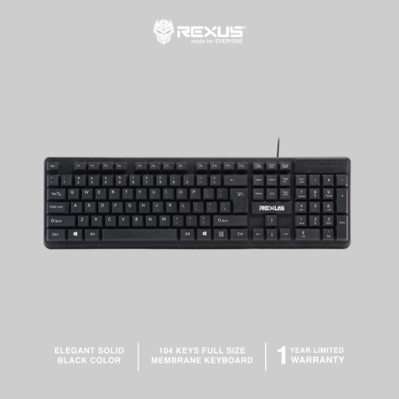Keyboard REXUS Office Membrane K278 USB Black