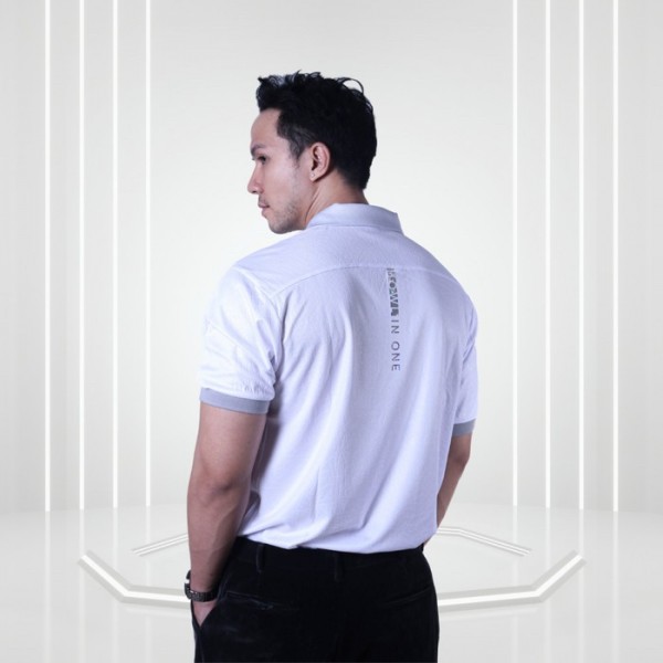 Men Fluid Polo Shirt Wormhole - Cloud